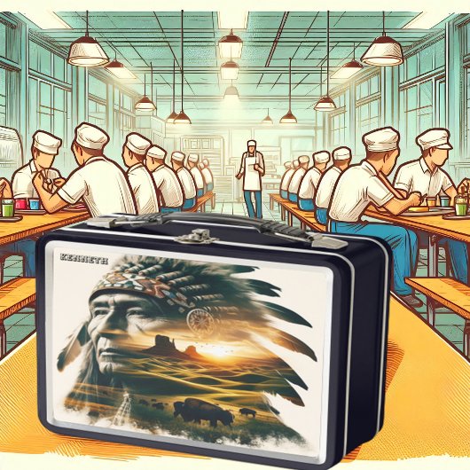 Native Amerikanische Ureinwohner Metall Brotdose