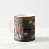 Native Amerikanische Ureinwohner Skulptur mit Fuch Kaffeetasse (Vorderseite Links)