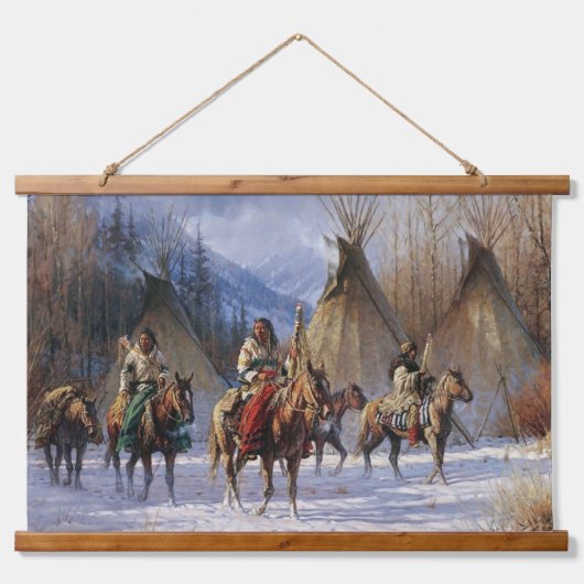 Native Amerikanische Ureinwohner Southwest Art Wal Wandteppich Mit Holzrahmen (Vorne)