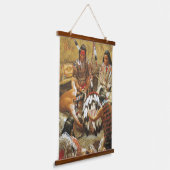 Native Amerikanische Ureinwohner Southwest Art Wal Wandteppich Mit Holzrahmen (Gewinkelt)