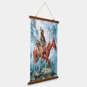 Native Amerikanische Ureinwohner Southwest Art Wal Wandteppich Mit Holzrahmen (Gewinkelt)