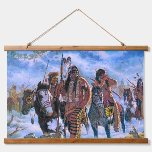 Native Amerikanische Ureinwohner Southwest Art Wal Wandteppich Mit Holzrahmen (Vorne)