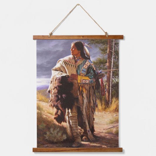 Native Amerikanische Ureinwohner Southwest Art Wal Wandteppich Mit Holzrahmen (Vorderseite)