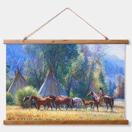 Native Amerikanische Ureinwohner Southwest Art Wal Wandteppich Mit Holzrahmen