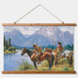 Native Amerikanische Ureinwohner Southwest Art Wal Wandteppich Mit Holzrahmen