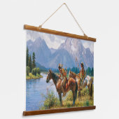 Native Amerikanische Ureinwohner Southwest Art Wal Wandteppich Mit Holzrahmen (Gewinkelt)