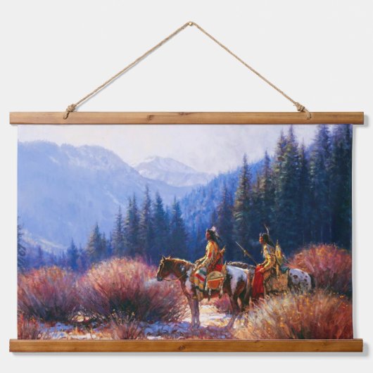 Native Amerikanische Ureinwohner Southwest Art Wal Wandteppich Mit Holzrahmen (Vorne)