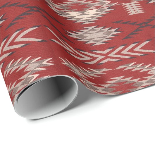 Native Amerikanische Ureinwohner Südwest Pattern Geschenkpapier (Rolleneckpunkt)