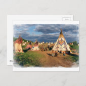 Native Amerikanische Ureinwohner Village Postkarte (Vorne/Hinten)