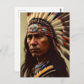 Native Amerikanische Ureinwohner Warrior Postkarte (Vorne/Hinten)