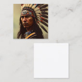Native Amerikanische Ureinwohner Warrior Quadratische Visitenkarte (Vorne/Hinten)
