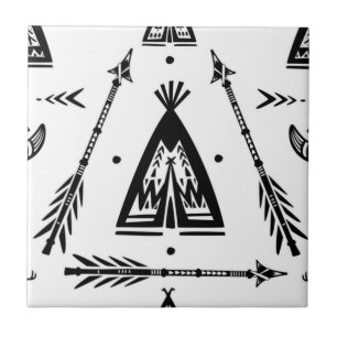 Native Amerikanische Ureinwohner Wigwam Arrows Fliese