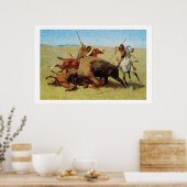 Native Amerikanischen Ureinwohners Buffalo Hunt Ar Poster (Küche)