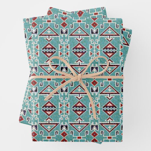 Native Amerikanischen Ureinwohners Navajo Pattern Geschenkpapier Set (Beispiel)