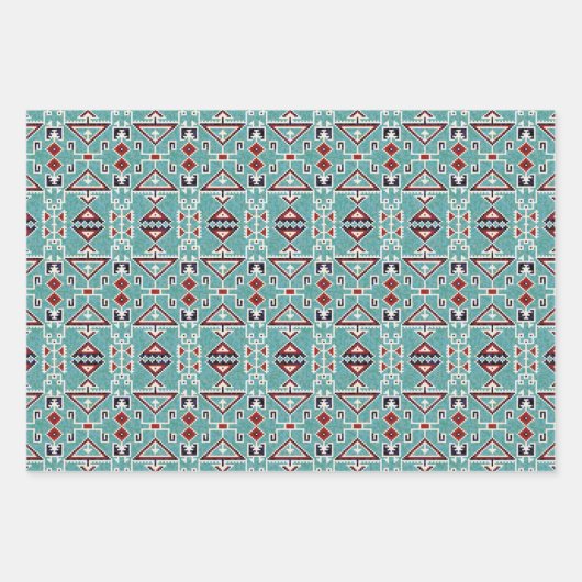 Native Amerikanischen Ureinwohners Navajo Pattern Geschenkpapier Set (Vorderseite)