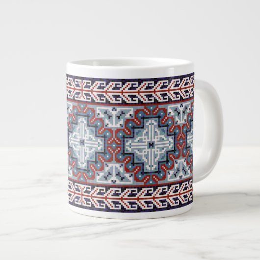 Native Amerikanischen Ureinwohners Navajo Pattern Jumbo-Tasse (Vorderseite Rechts)