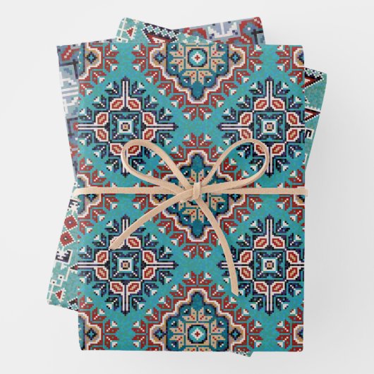 Native Amerikanischen Ureinwohners Navajo Patterns Geschenkpapier Set (Beispiel)