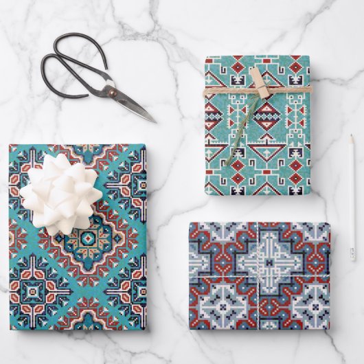 Native Amerikanischen Ureinwohners Navajo Patterns Geschenkpapier Set (Vorderseite)