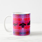 Native Anishinaabe Thunderbird Fluorescent Pink Kaffeetasse (Links)