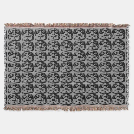 Native Art Blanket Tribal Maske Throw Blanket Gesc Decke (Vorderseite)