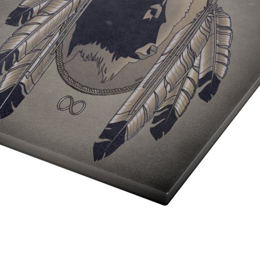 Native Art Cutting Board Metis Wildlife Geschenke Schneidebrett (Ecke)