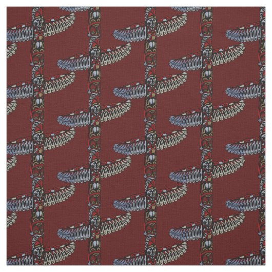 Native Art Fabric Eagle Totem Pole Stammbaum Stoff (Muster)