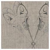 Native Art Fabric Eagle Totem Pole Stammwerk Stoff (Nahaufnahme)