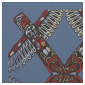 Native Art Fabric Eagle Totem Pole Stammwerk Stoff (Nahaufnahme)