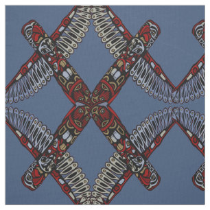 Native Art Fabric Eagle Totem Pole Stammwerk Stoff