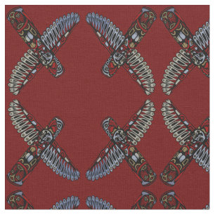 Native Art Fabric Eagle Totem Pole Stammwerk Stoff