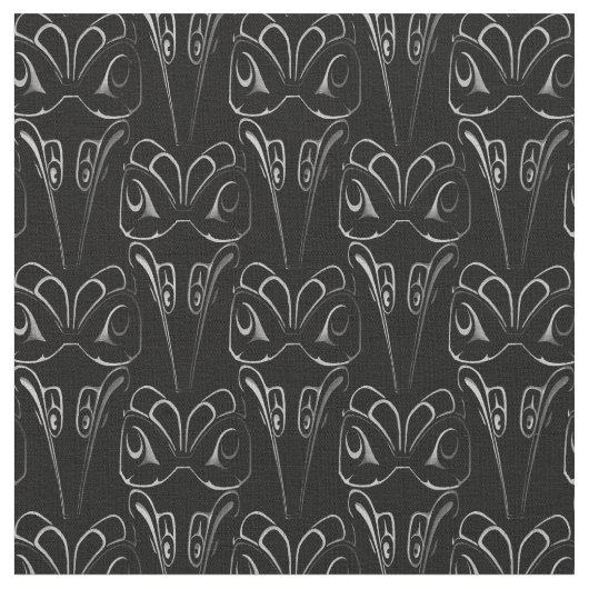 Native Art Fabric Eagle Totem Pole Stammwerk Stoff (Nahaufnahme)