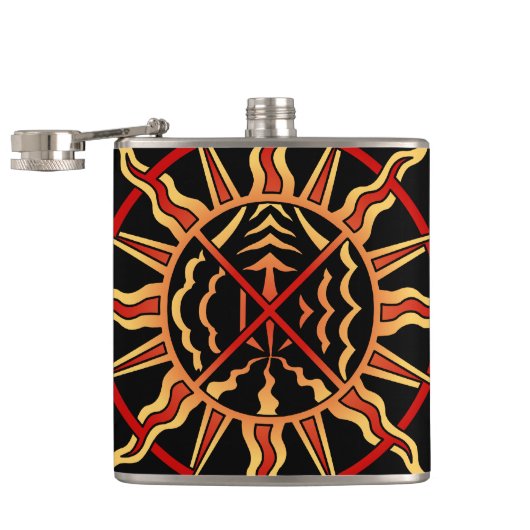 Native Art Flask Spirituelle Native Art Flasken Ge Flachmann (Geöffnet)