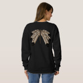 Native Art Sweatshirt Tribal Spirit Animal Shirts (Schwarz voll)