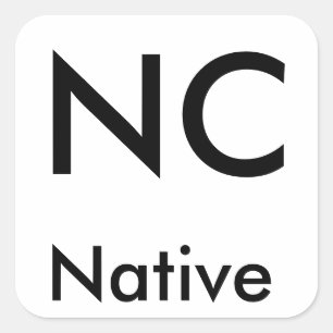 Native Aufkleber von North Carolina (schwarz/groß)