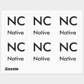 Native Aufkleber von North Carolina (schwarz/groß) (Blatt)