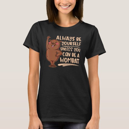 Native Australian Animal Niedlich Wombat T-Shirt (Vorderseite)