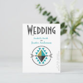 Native Aztec Symbol White Wedding Einladung (Stehend Vorderseite)