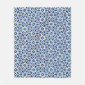 Native Batik Wasserfarbe künstlerisch blau-weiß pa Fleecedecke (Vorderseite)