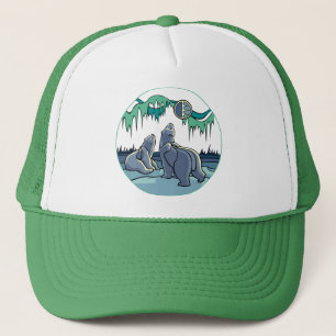 Native Bear Art Caps Hats Tribal Native Art Hat Truckerkappe