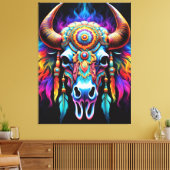 Native Bison Skull Leinwanddruck (Insitu (Wohnzimmer))