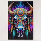 Native Bison Skull Puzzle (Vertikal)