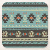 Native Blanket Muster Rechteckiger Pappuntersetzer (Vorderseite)