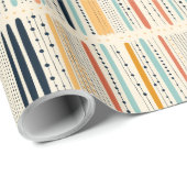 Native Boho Ornamente Marine rostigen Streifen eth Geschenkpapier (Rolleneckpunkt)