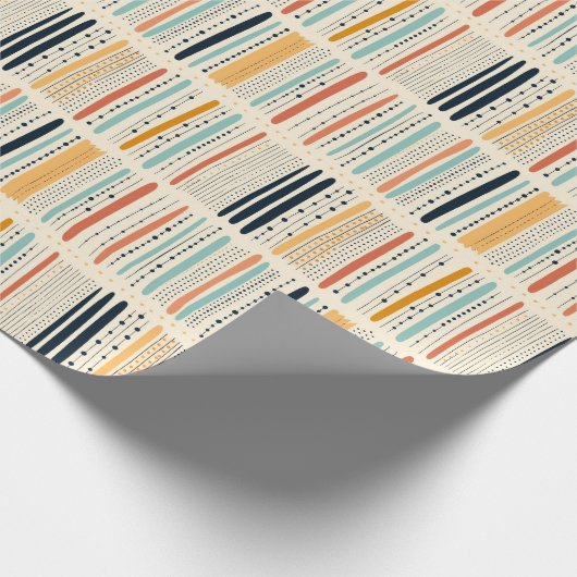 Native Boho Ornamente Marine rostigen Streifen eth Geschenkpapier (Ecke)