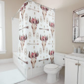 Native Bull Skul und Pfeile Stamm nahtloses Patt Duschvorhang (Beispiel)