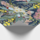 Native Bush Blooms Royal Blue Geschenkpapier (Ecke)