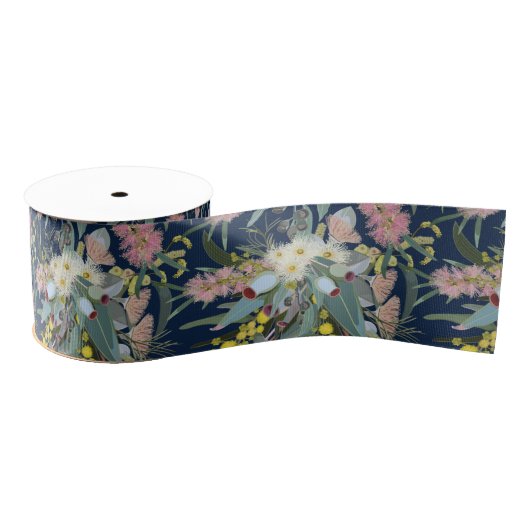 Native Bush Blooms Royal Blue Ripsband (Spule)