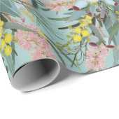 Native Bush Blooms Summer Blue Geschenkpapier (Rolleneckpunkt)