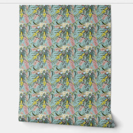 Native Bush Blooms Summer Blue Tapete