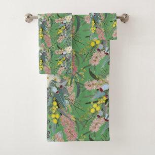 Native Bush Blooms Summer Green Badhandtuch Set